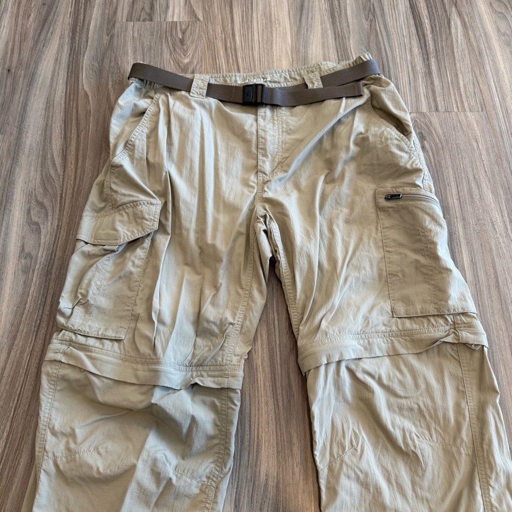 Columbia Omni-Shade Convertible Men's Light Tan Cargo Pants Sun Protect - Picture 3 of 13